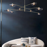Modern Lotus Leaf Glass Pendant Chandelier for Living Room and Dining Room