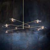 Modern Lotus Leaf Glass Pendant Chandelier for Living Room and Dining Room