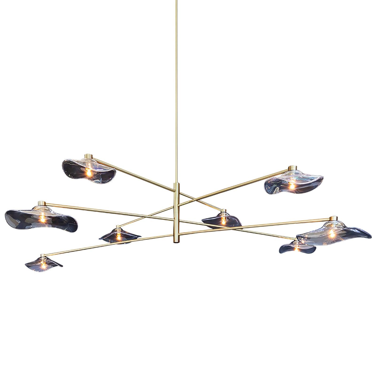 Modern Lotus Leaf Glass Pendant Chandelier for Living Room and Dining Room