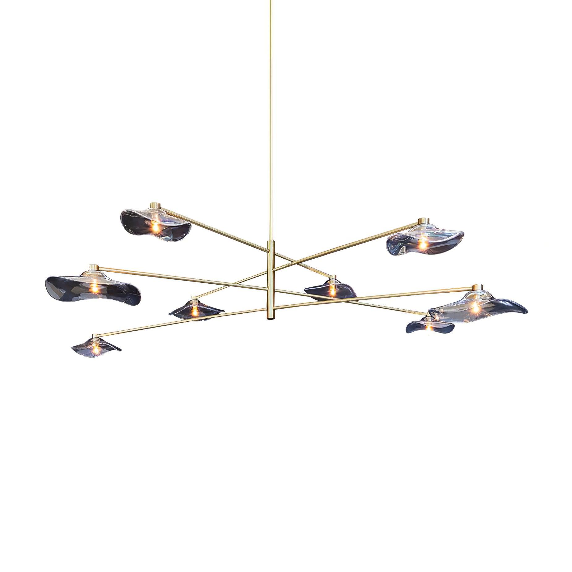 Modern Lotus Leaf Glass Pendant Chandelier for Living Room and Dining Room