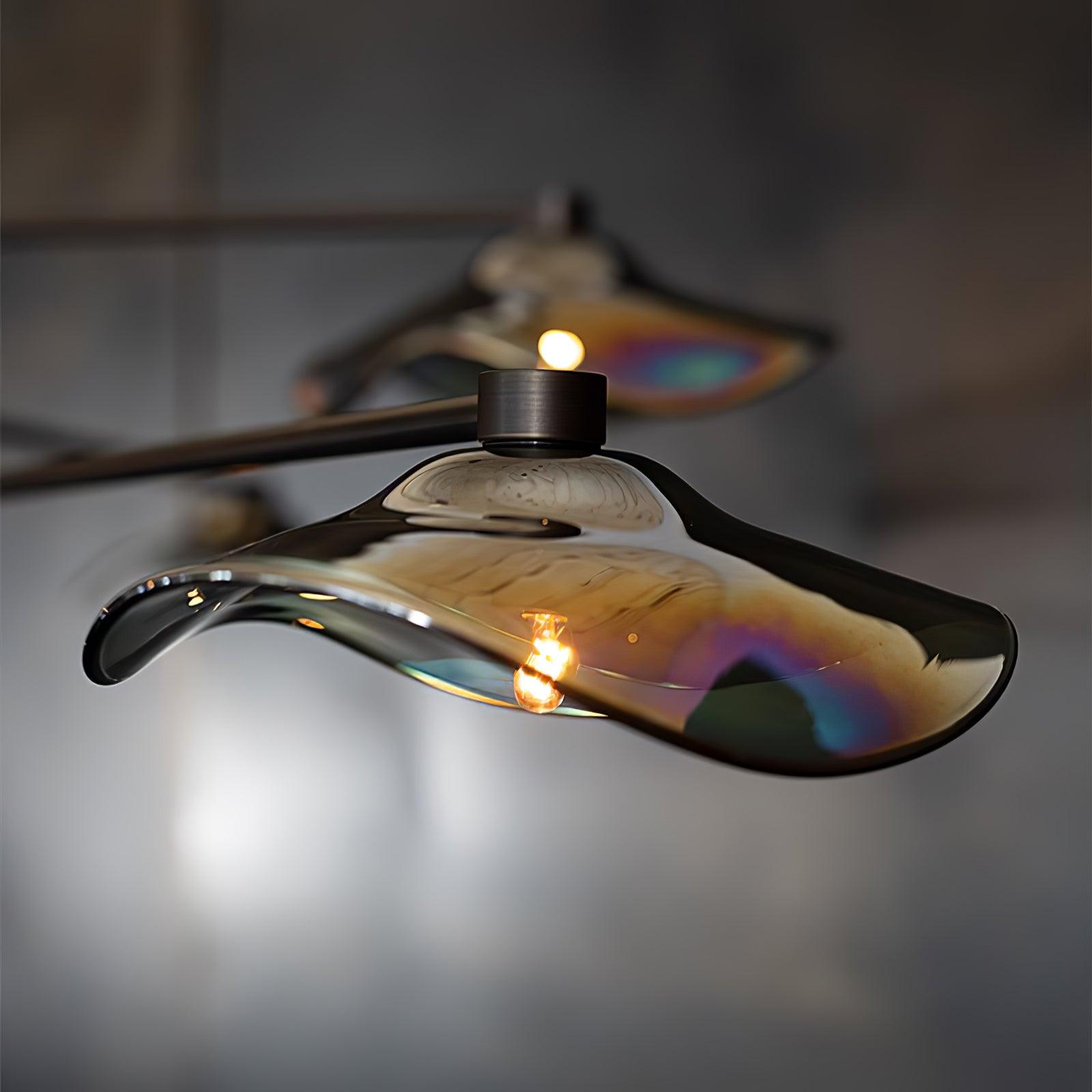Modern Lotus Leaf Glass Pendant Chandelier for Living Room and Dining Room