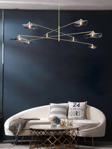 Modern Lotus Leaf Glass Pendant Chandelier for Living Room and Dining Room