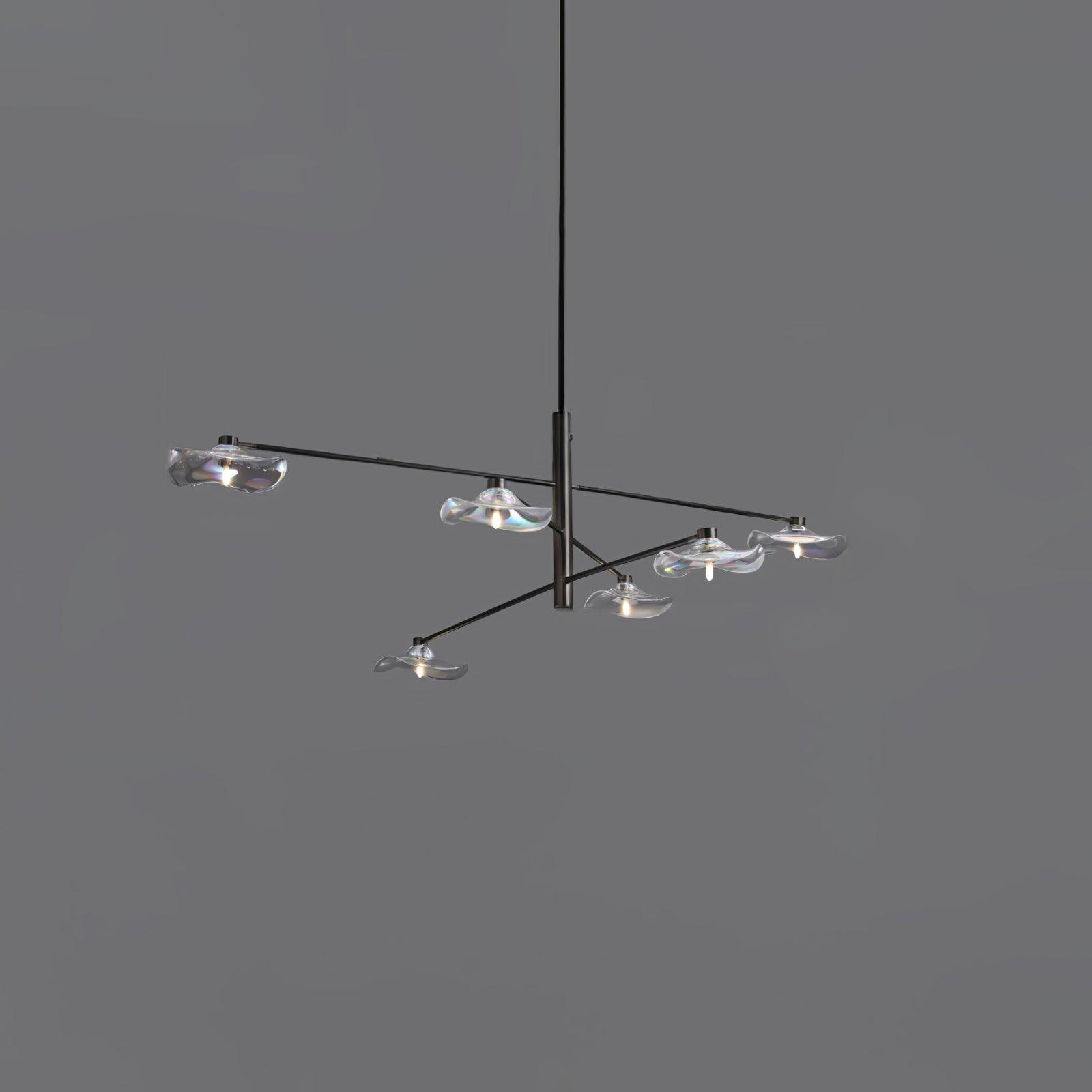 Modern Lotus Leaf Glass Pendant Chandelier for Living Room and Dining Room