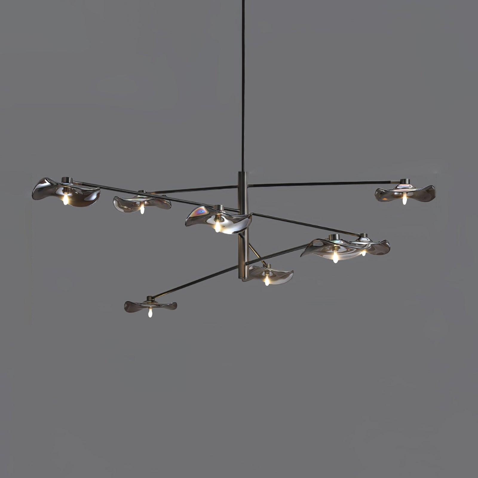 Modern Lotus Leaf Glass Pendant Chandelier for Living Room and Dining Room