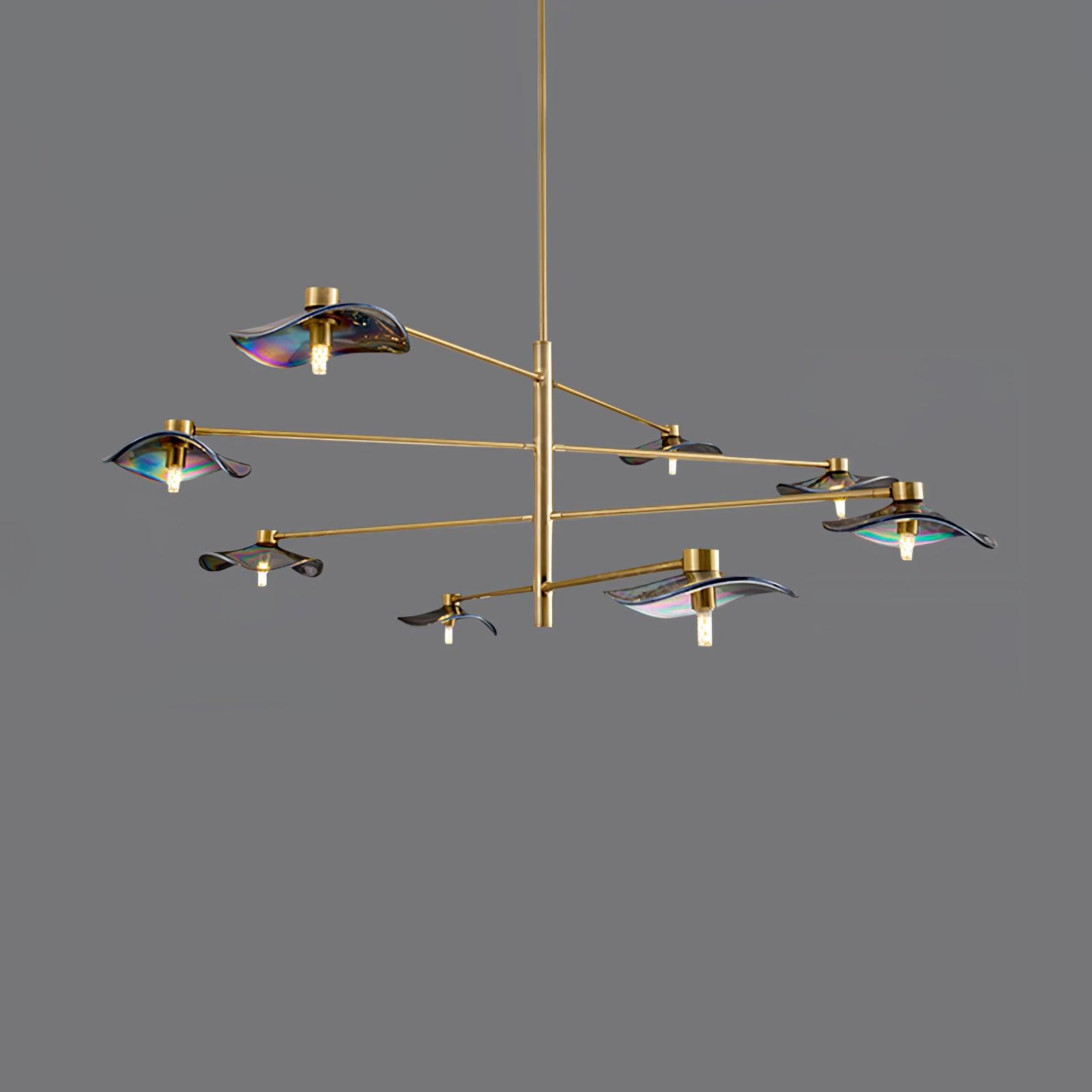 Modern Lotus Leaf Glass Pendant Chandelier for Living Room and Dining Room