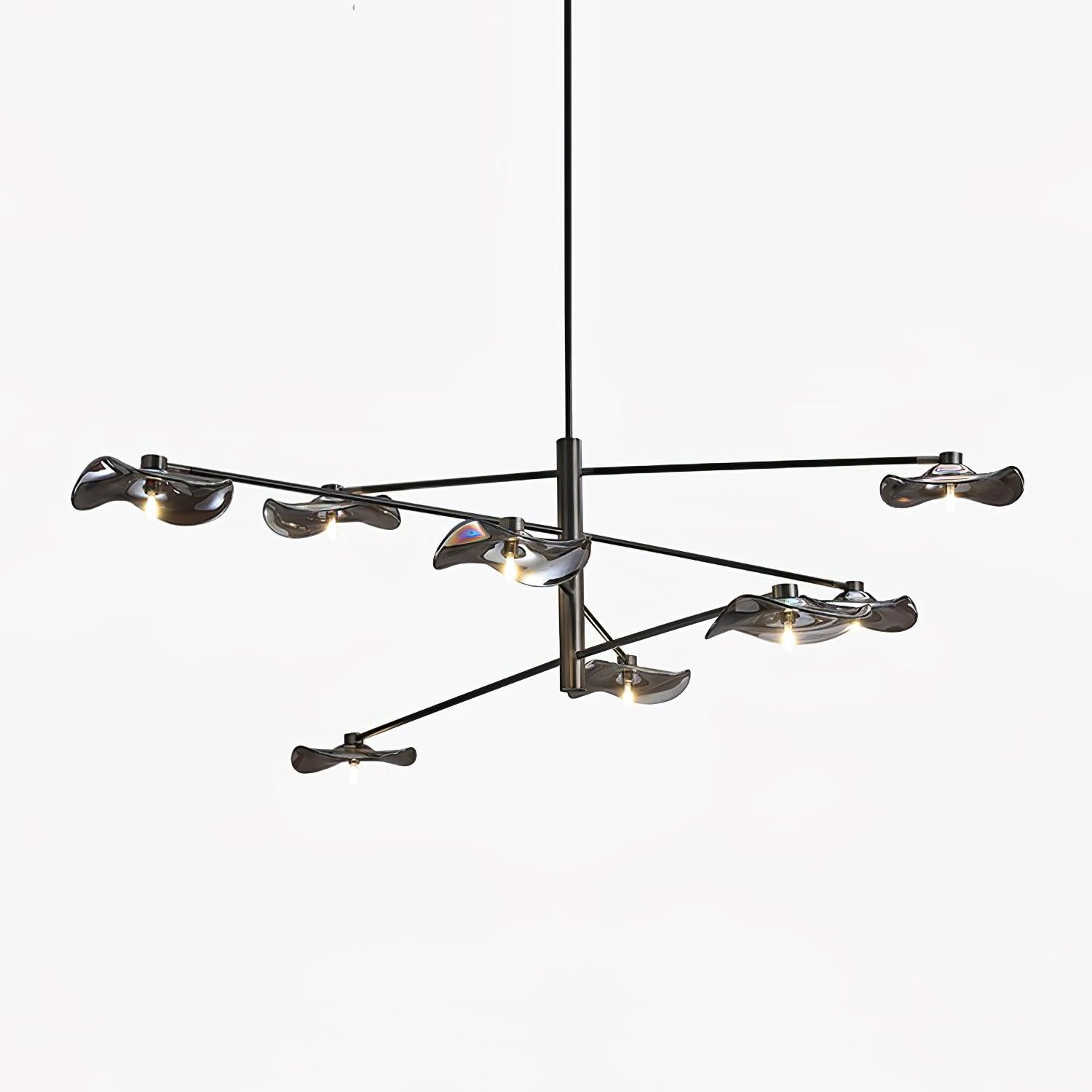 Modern Lotus Leaf Glass Pendant Chandelier for Living Room and Dining Room