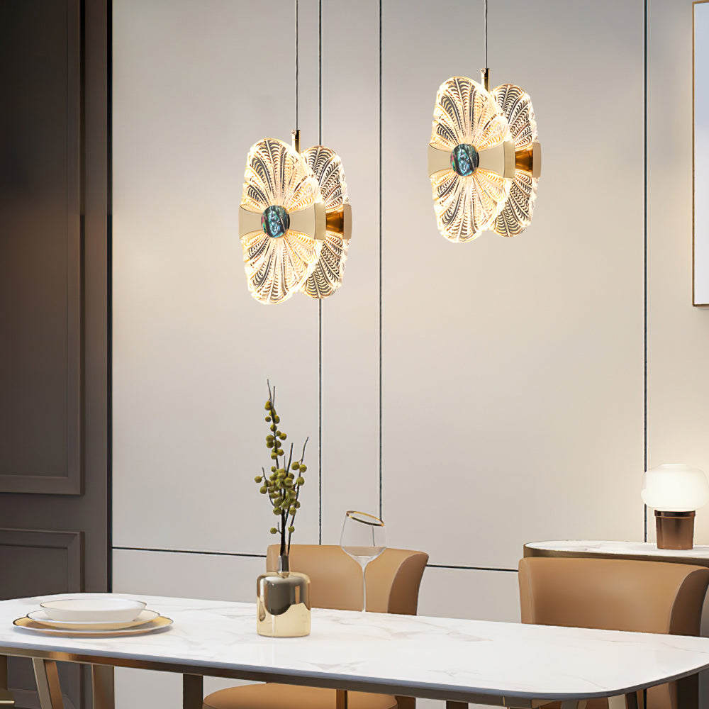 Modern Lotus Leaf LED Pendant Light with 3 Color Dimming for Luxury Interiors