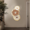 Modern Luminous Flower Plant LED Wall Art USB Powered Crystal Porcelain Painting for Living Room Decor