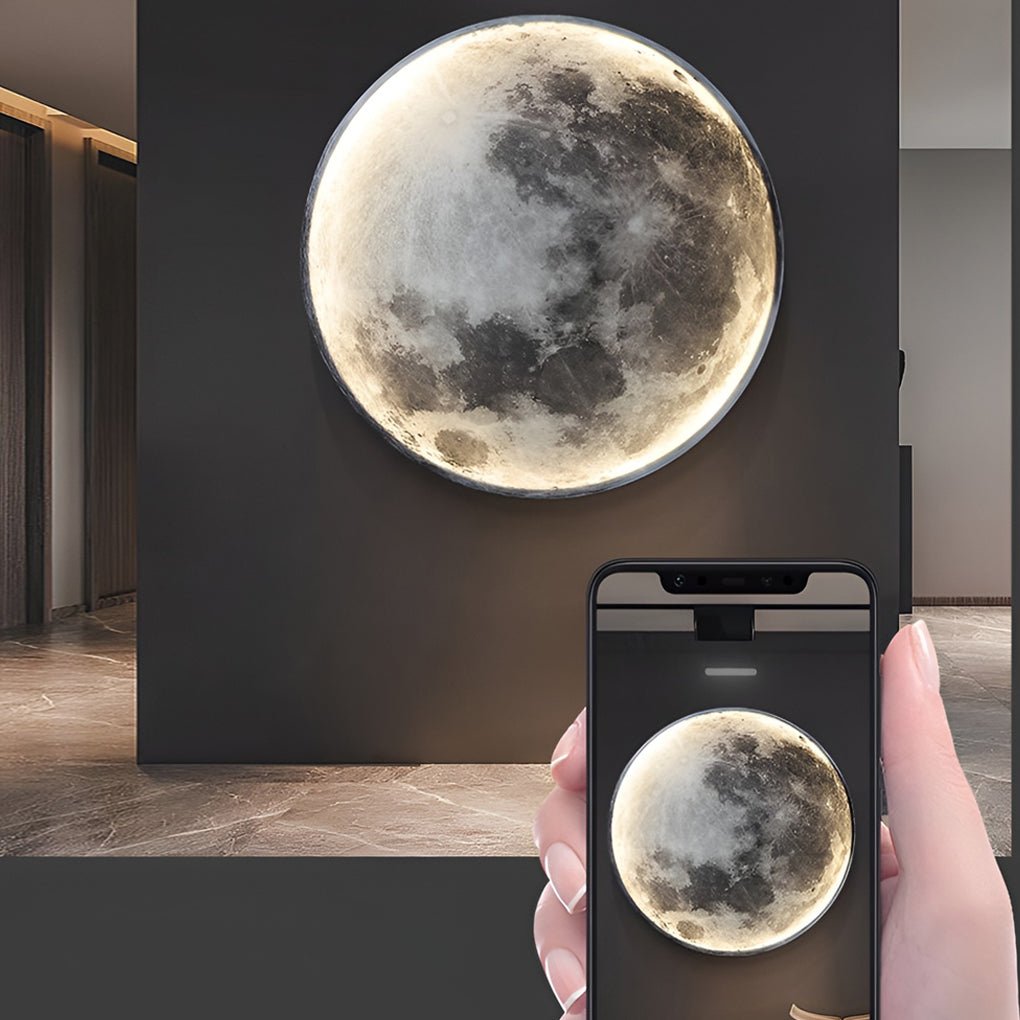 Modern Lunar Moon LED Wall Sconce Dimmable Decorative Interior Lighting Fixture