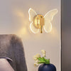 Modern Luxury Acrylic Butterfly LED Wall Sconce Three Step Dimming Gold Finish Light