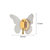 Modern Luxury Acrylic Butterfly LED Wall Sconce Three Step Dimming Gold Finish Light