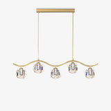 Modern Luxury Brass and Crystal Crown Chandelier Gold Ceiling Light Fixture