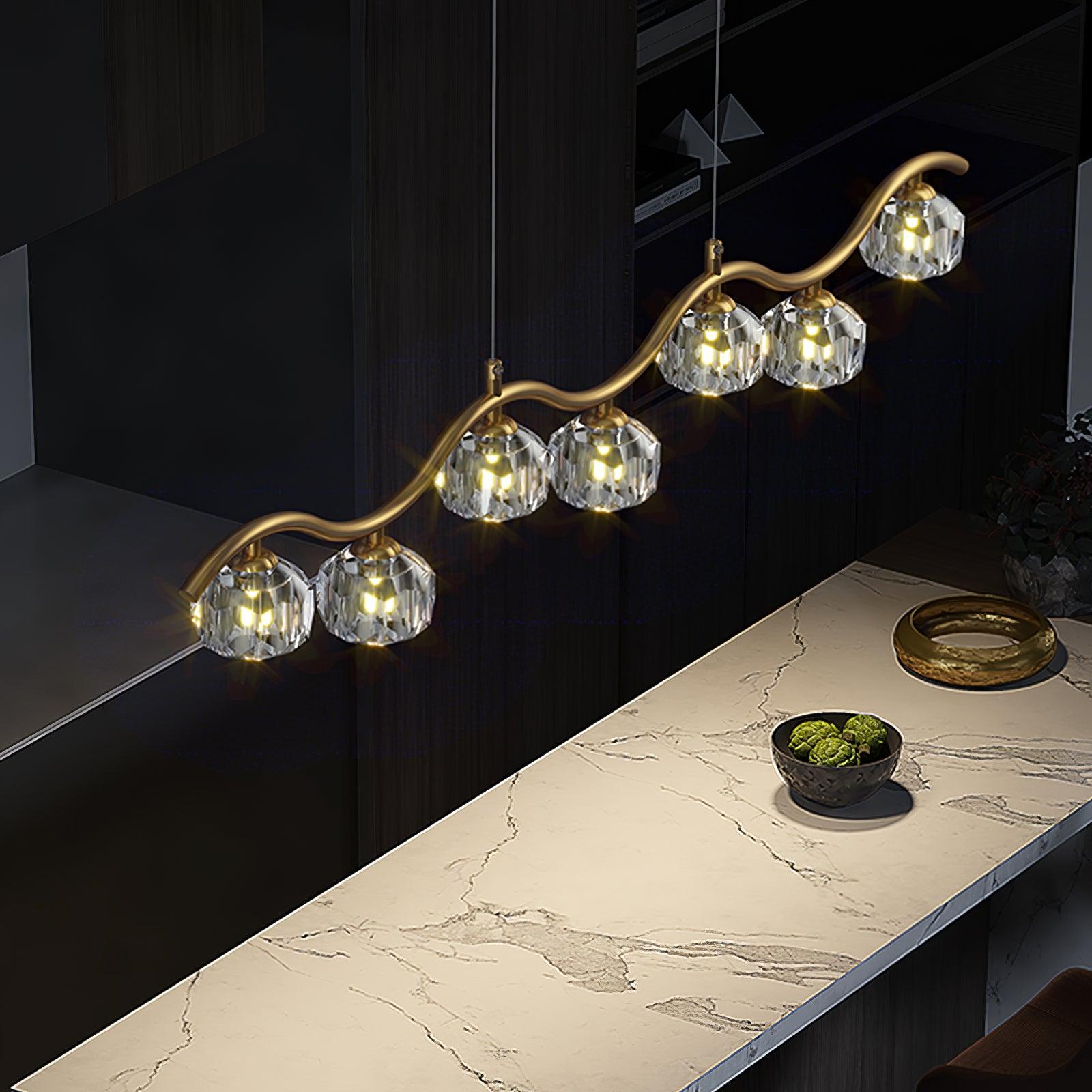Modern Luxury Brass and Crystal Crown Chandelier Gold Ceiling Light Fixture