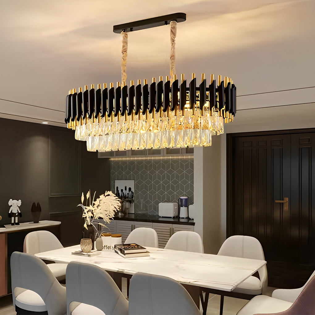 Modern Luxury Crystal Chandelier with 3 Step Dimming for Dining and Living Rooms