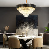 Modern Luxury Crystal Chandelier with 3 Step Dimming for Dining and Living Rooms