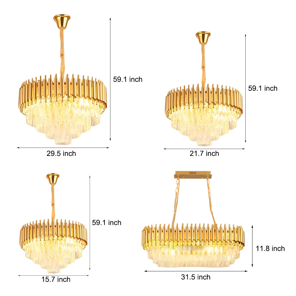 Modern Luxury Crystal Chandelier with 3 Step Dimming for Dining and Living Rooms