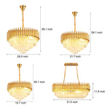 Modern Luxury Crystal Chandelier with 3 Step Dimming for Dining and Living Rooms
