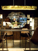 Modern Luxury Crystal LED Pendant Light with Brass Finish for Living Room and Dining Areas