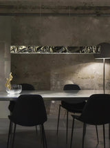 Modern Luxury Crystal LED Pendant Light with Brass Finish for Living Room and Dining Areas