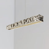 Modern Luxury Crystal LED Pendant Light with Brass Finish for Living Room and Dining Areas