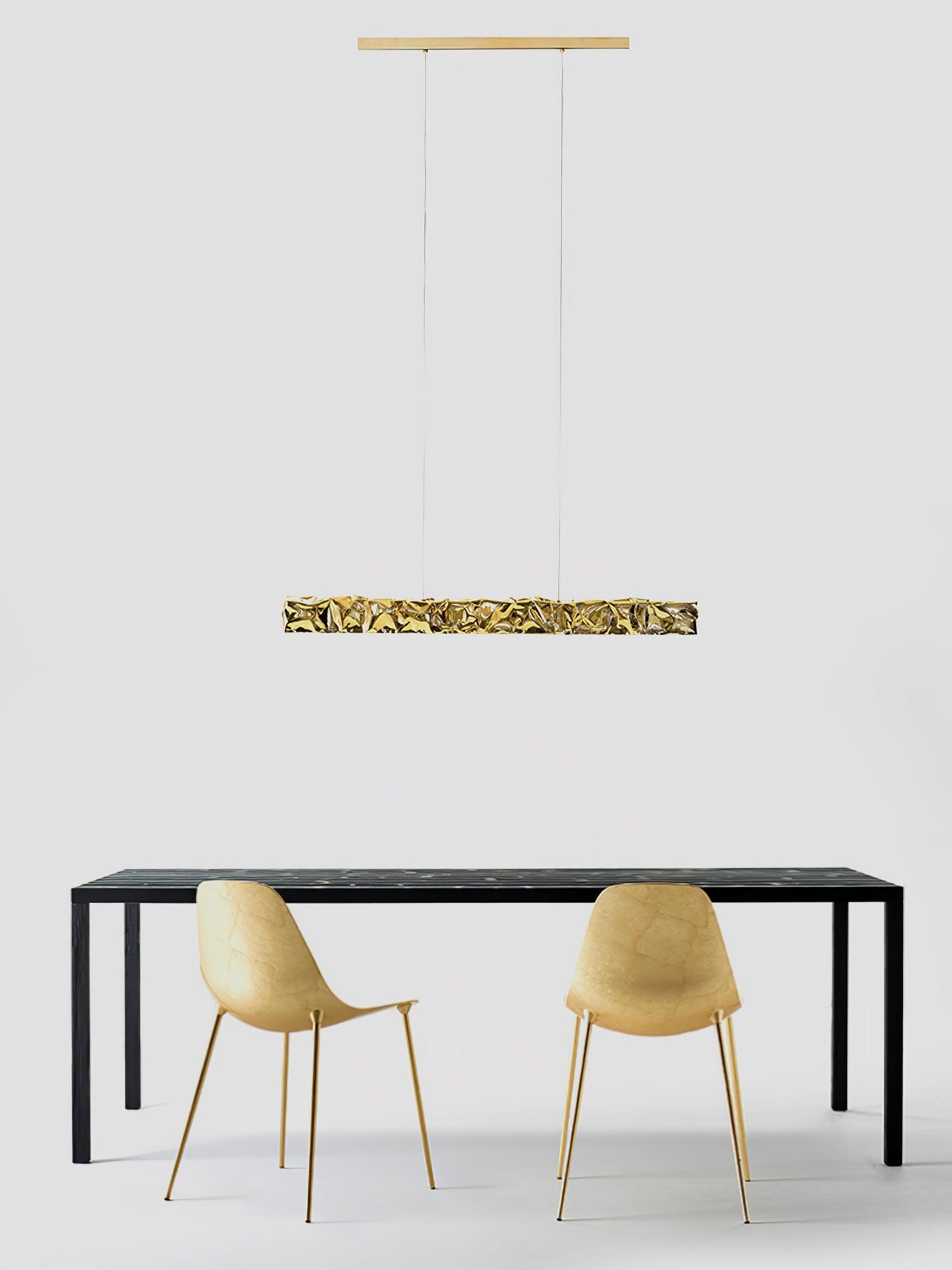 Modern Luxury Crystal LED Pendant Light with Brass Finish for Living Room and Dining Areas