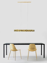 Modern Luxury Crystal LED Pendant Light with Brass Finish for Living Room and Dining Areas