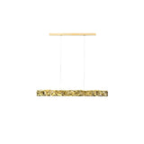 Modern Luxury Crystal LED Pendant Light with Brass Finish for Living Room and Dining Areas