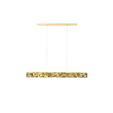 Modern Luxury Crystal LED Pendant Light with Brass Finish for Living Room and Dining Areas