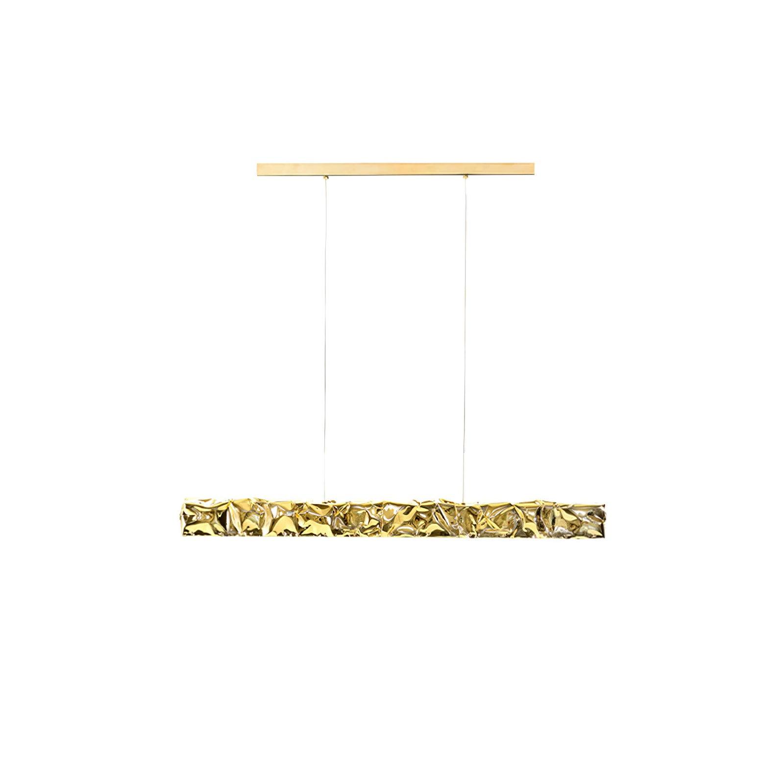 Modern Luxury Crystal LED Pendant Light with Brass Finish for Living Room and Dining Areas
