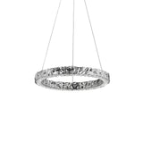 Modern Luxury Crystal LED Pendant Light with Brass Finish for Living Room and Dining Areas