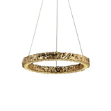 Modern Luxury Crystal LED Pendant Light with Brass Finish for Living Room and Dining Areas