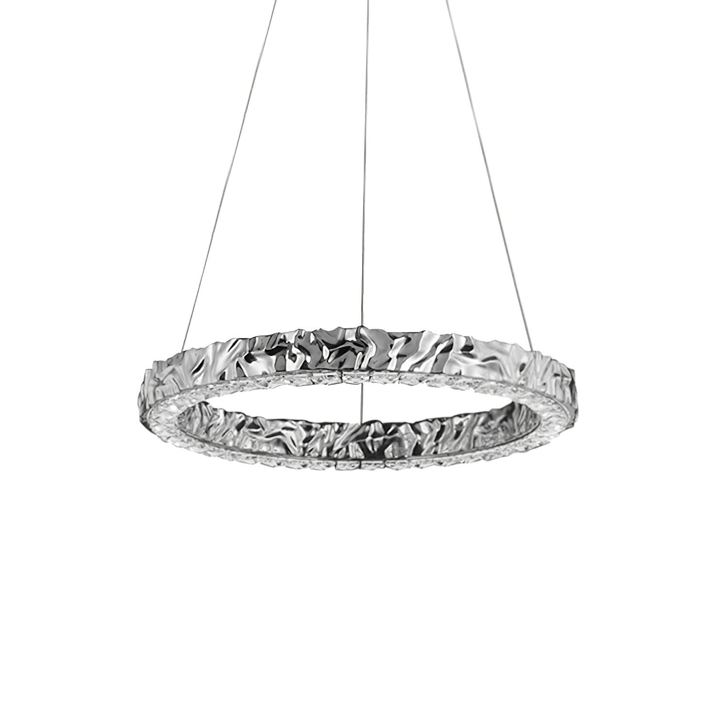 Modern Luxury Crystal LED Pendant Light with Brass Finish for Living Room and Dining Areas