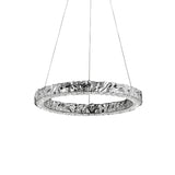 Modern Luxury Crystal LED Pendant Light with Brass Finish for Living Room and Dining Areas