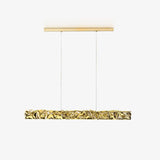 Modern Luxury Crystal LED Pendant Light with Brass Finish for Living Room and Dining Areas