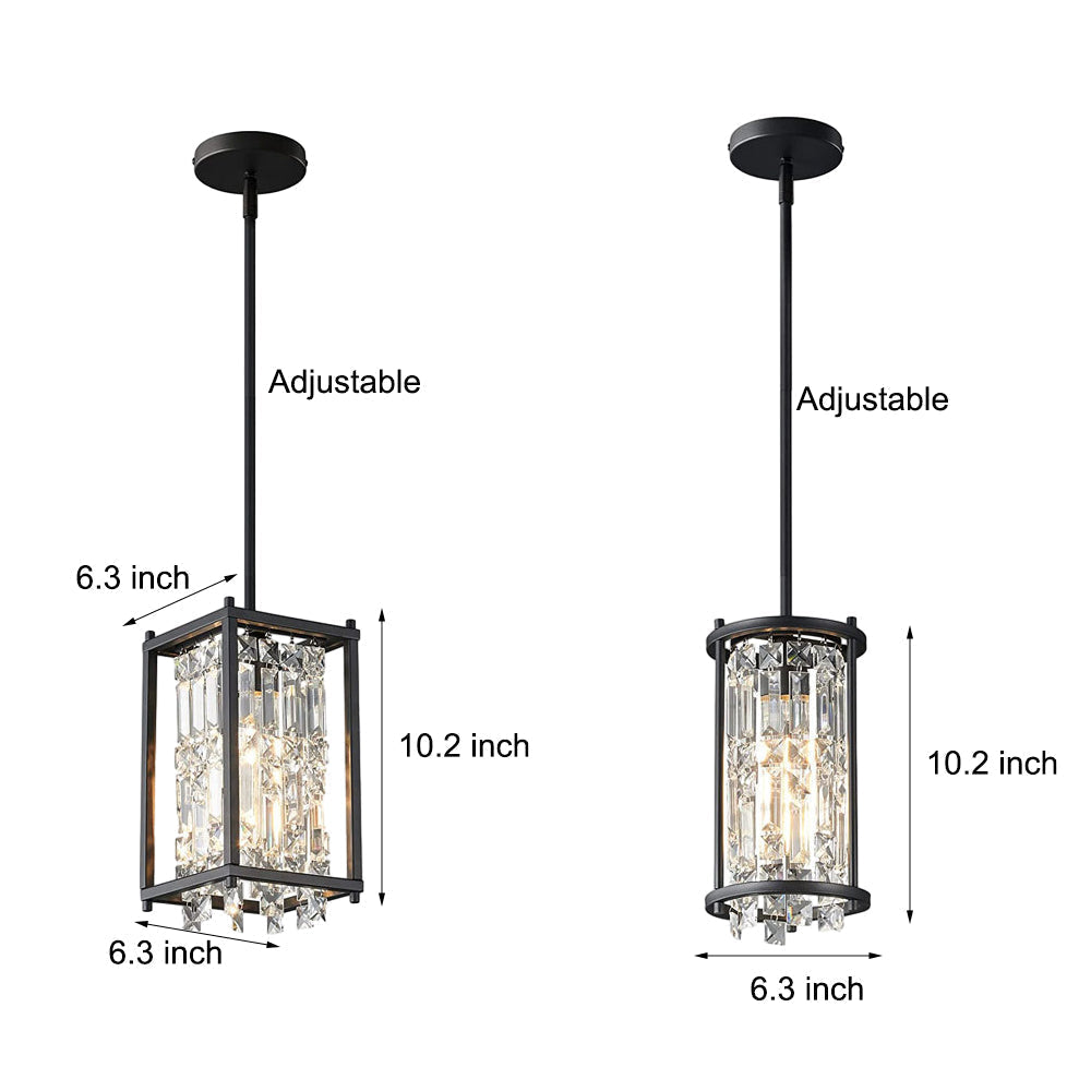 Modern Luxury Crystal Pendant Light Iron Frame Ceiling Chandelier for Dining Room and Bedroom