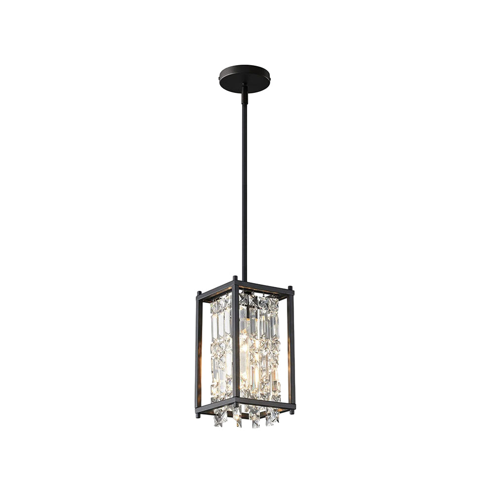Modern Luxury Crystal Pendant Light Iron Frame Ceiling Chandelier for Dining Room and Bedroom