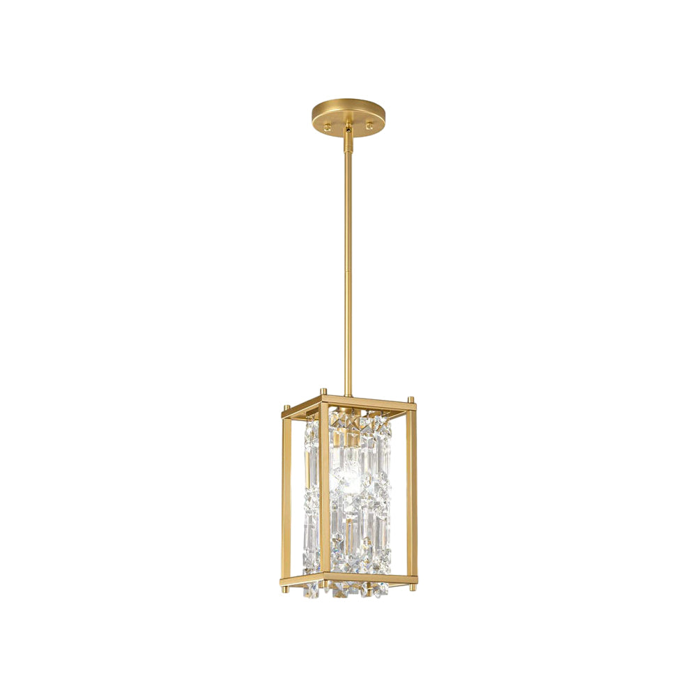 Modern Luxury Crystal Pendant Light Iron Frame Ceiling Chandelier for Dining Room and Bedroom