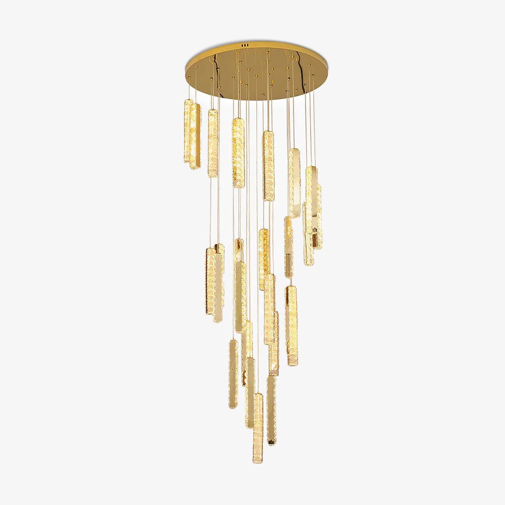 Modern Luxury Crystal Ring Chandelier Gold Finish Integrated LED Pendant Light