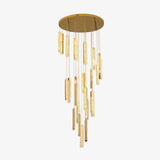 Modern Luxury Crystal Ring Chandelier Gold Finish Integrated LED Pendant Light