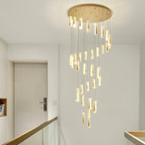 Modern Luxury Crystal Ring Chandelier Gold Finish Integrated LED Pendant Light
