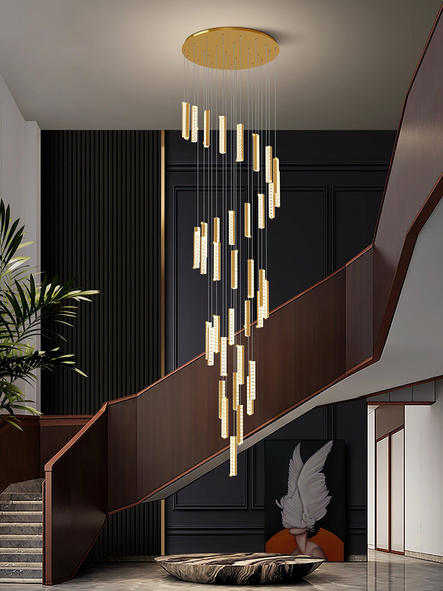 Modern Luxury Crystal Ring Chandelier Gold Finish Integrated LED Pendant Light