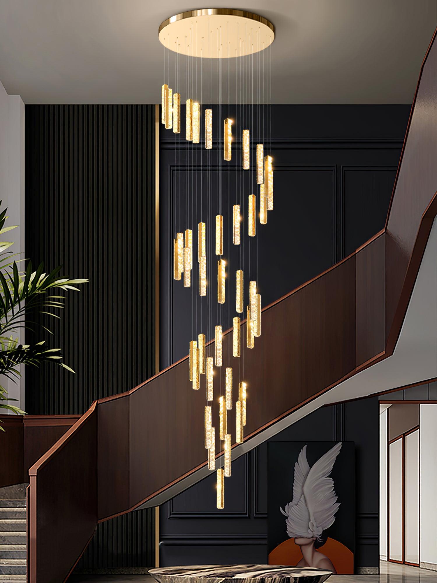 Modern Luxury Crystal Ring Chandelier Gold Finish Integrated LED Pendant Light