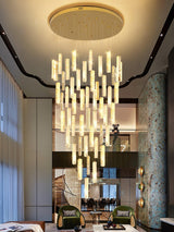 Modern Luxury Crystal Ring Chandelier Gold Finish Integrated LED Pendant Light