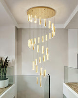Modern Luxury Crystal Ring Chandelier Gold Finish Integrated LED Pendant Light