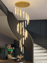 Modern Luxury Crystal Ring Chandelier Gold Finish Integrated LED Pendant Light
