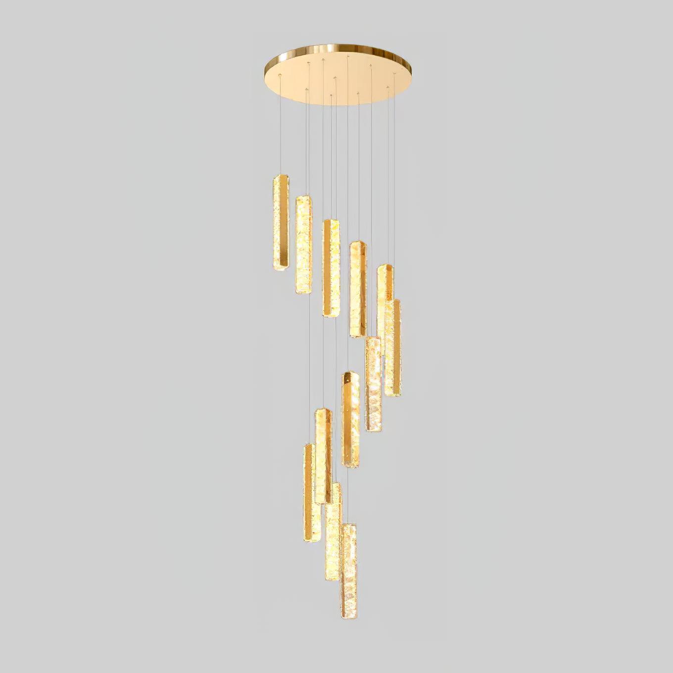 Modern Luxury Crystal Ring Chandelier Gold Finish Integrated LED Pendant Light