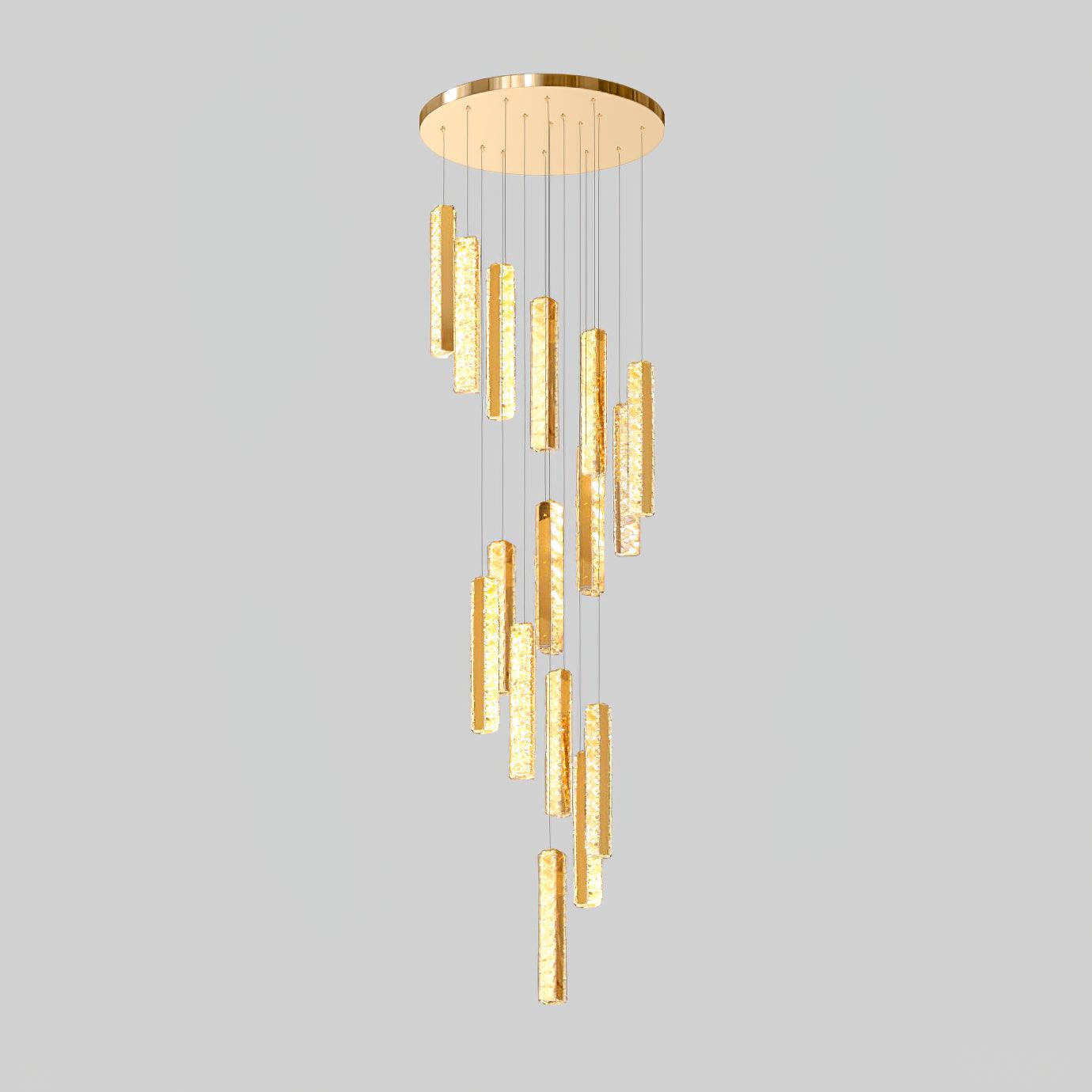 Modern Luxury Crystal Ring Chandelier Gold Finish Integrated LED Pendant Light