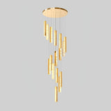 Modern Luxury Crystal Ring Chandelier Gold Finish Integrated LED Pendant Light