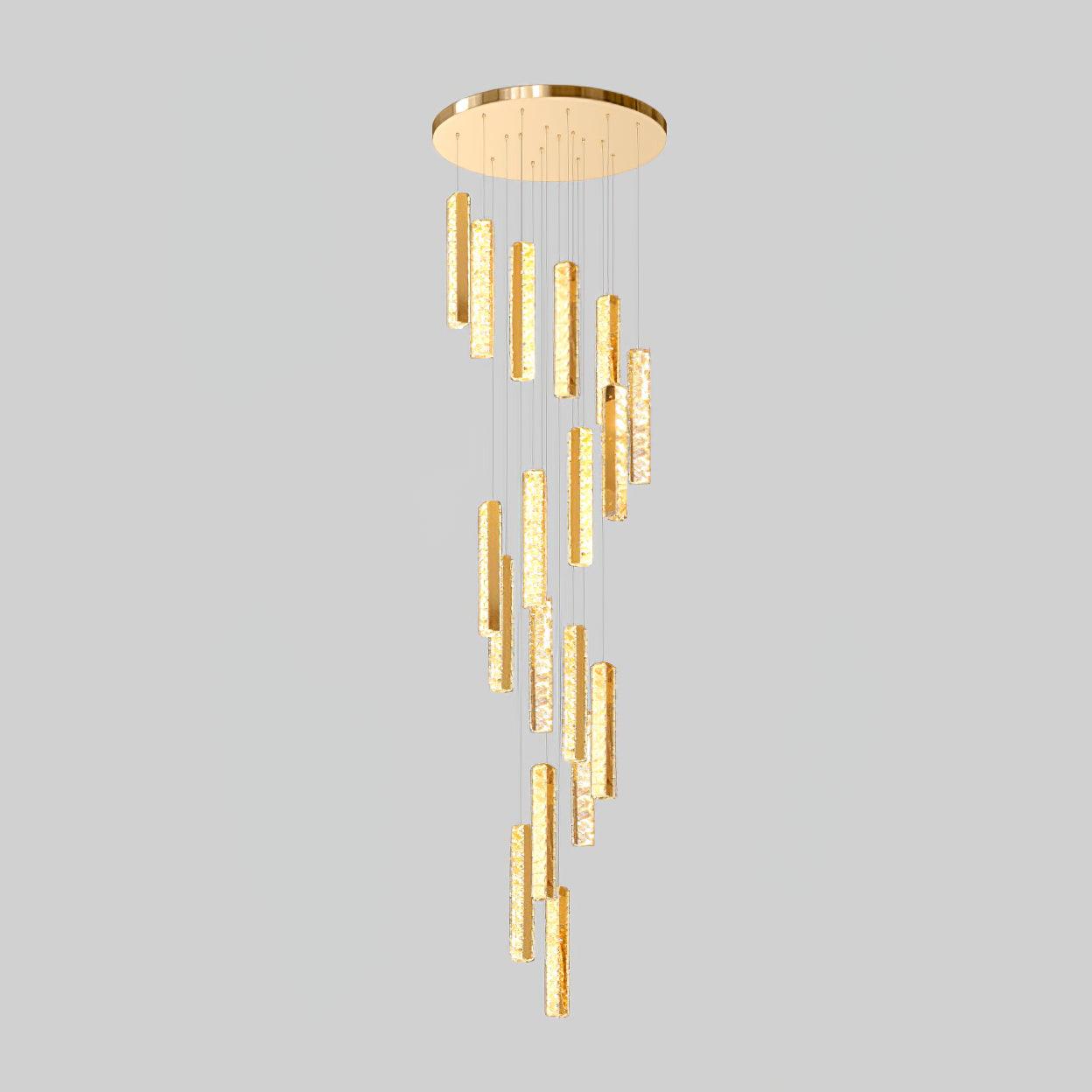 Modern Luxury Crystal Ring Chandelier Gold Finish Integrated LED Pendant Light