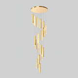 Modern Luxury Crystal Ring Chandelier Gold Finish Integrated LED Pendant Light